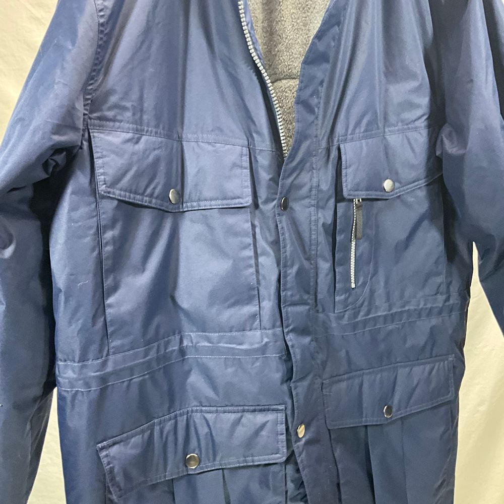 Boulder Creek Navy Blue Winter Parka Fleece Lined Utility Jacket Mens Tall L - Picture 8 of 10